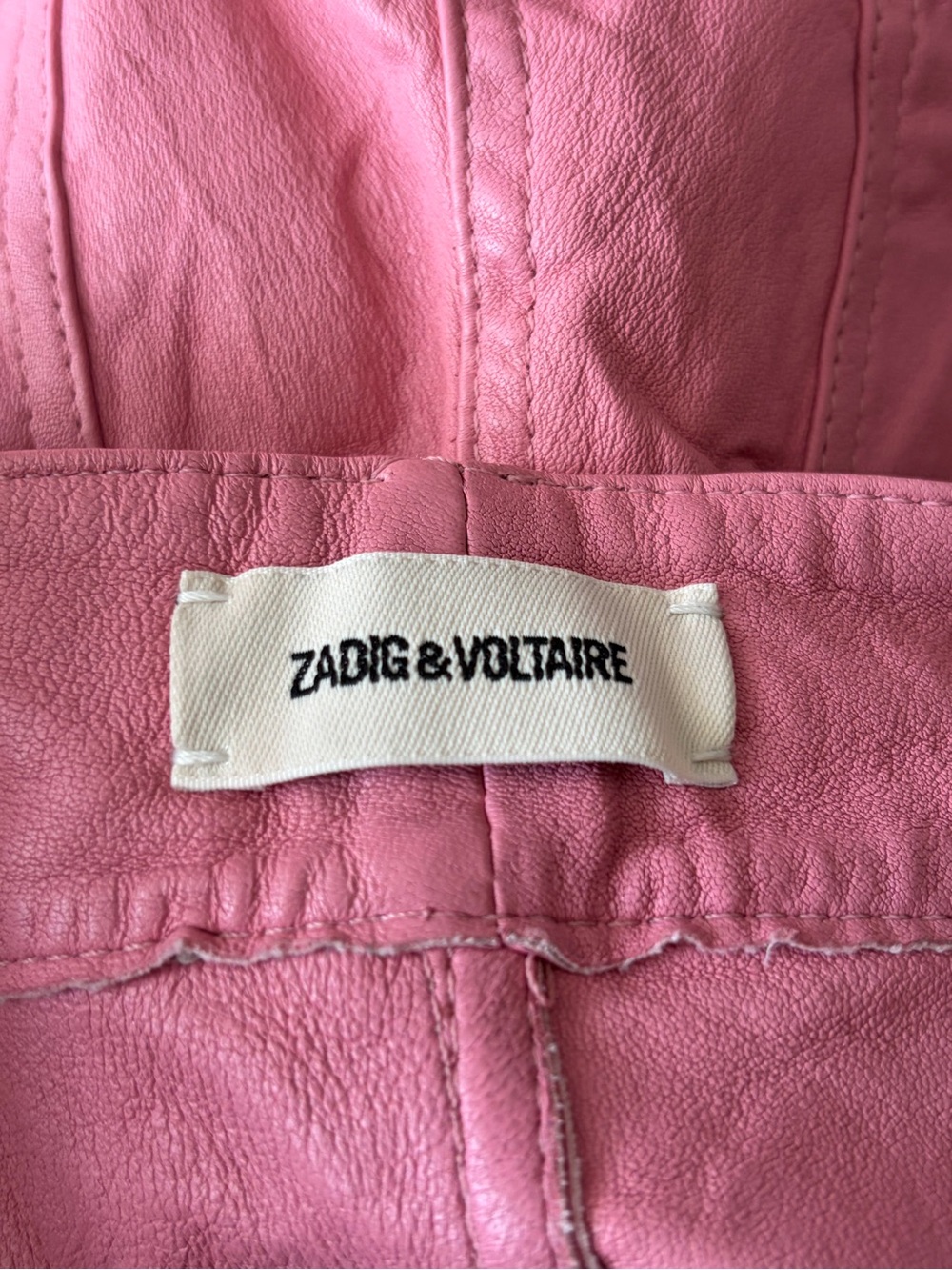 Zadig & Voltaire archive Pink Phlame Crinkled skinny Leather Pants Barbie 29 - Picture 4 of 13